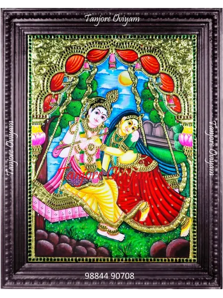 Radha Krishna on Swing Painting